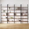 image:imageNathan James Theo 6Shelf Tall Modern Bookshelf Wall Mount Ladder Shelf Bookcase with Wood and Industrial Metal Frame Matte WhiteOakMatte Black