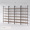 image:imageNathan James Theo 6Shelf Tall Modern Bookshelf Wall Mount Ladder Shelf Bookcase with Wood and Industrial Metal Frame Matte WhiteOakMatte Black