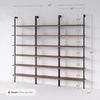 image:imageNathan James Theo 6Shelf Tall Modern Bookshelf Wall Mount Ladder Shelf Bookcase with Wood and Industrial Metal Frame Matte WhiteOakMatte Black