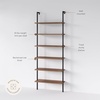 image:imageNathan James Theo 6Shelf Tall Modern Bookshelf Wall Mount Ladder Shelf Bookcase with Wood and Industrial Metal Frame Matte WhiteOakMatte Black