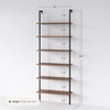image:imageNathan James Theo 6Shelf Tall Modern Bookshelf Wall Mount Ladder Shelf Bookcase with Wood and Industrial Metal Frame Matte WhiteOakMatte Black