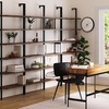 image:imageNathan James Theo 6Shelf Tall Modern Bookshelf Wall Mount Ladder Shelf Bookcase with Wood and Industrial Metal Frame Matte WhiteOakMatte Black