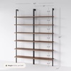 image:imageNathan James Theo 6Shelf Tall Modern Bookshelf Wall Mount Ladder Shelf Bookcase with Wood and Industrial Metal Frame Matte WhiteOakMatte Black