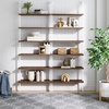 image:imageNathan James Theo 6Shelf Tall Modern Bookshelf Wall Mount Ladder Shelf Bookcase with Wood and Industrial Metal Frame Matte WhiteOakMatte White