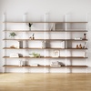 image:imageNathan James Theo 6Shelf Tall Modern Bookshelf Wall Mount Ladder Shelf Bookcase with Wood and Industrial Metal Frame Matte WhiteOakMatte White