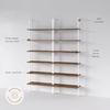 image:imageNathan James Theo 6Shelf Tall Modern Bookshelf Wall Mount Ladder Shelf Bookcase with Wood and Industrial Metal Frame Matte WhiteOakMatte White