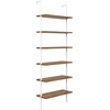 image:imageNathan James Theo 6Shelf Tall Modern Bookshelf Wall Mount Ladder Shelf Bookcase with Wood and Industrial Metal Frame Matte WhiteOakMatte White