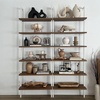 image:imageNathan James Theo 6Shelf Tall Modern Bookshelf Wall Mount Ladder Shelf Bookcase with Wood and Industrial Metal Frame Matte WhiteOakMatte White