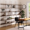 image:imageNathan James Theo 6Shelf Tall Modern Bookshelf Wall Mount Ladder Shelf Bookcase with Wood and Industrial Metal Frame Matte WhiteOakMatte White
