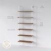 image:imageNathan James Theo 6Shelf Tall Modern Bookshelf Wall Mount Ladder Shelf Bookcase with Wood and Industrial Metal Frame Matte WhiteOakMatte White