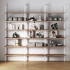 image:imageNathan James Theo 6Shelf Tall Modern Bookshelf Wall Mount Ladder Shelf Bookcase with Wood and Industrial Metal Frame Matte WhiteOakMatte White