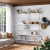 image:imageNathan James Theo 6Shelf Tall Modern Bookshelf Wall Mount Ladder Shelf Bookcase with Wood and Industrial Metal Frame Matte WhiteWhite
