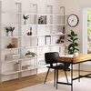 image:imageNathan James Theo 6Shelf Tall Modern Bookshelf Wall Mount Ladder Shelf Bookcase with Wood and Industrial Metal Frame Matte WhiteWhite