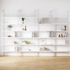image:imageNathan James Theo 6Shelf Tall Modern Bookshelf Wall Mount Ladder Shelf Bookcase with Wood and Industrial Metal Frame Matte WhiteWhite