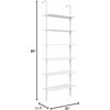 image:imageNathan James Theo 6Shelf Tall Modern Bookshelf Wall Mount Ladder Shelf Bookcase with Wood and Industrial Metal Frame Matte WhiteWhite