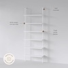 image:imageNathan James Theo 6Shelf Tall Modern Bookshelf Wall Mount Ladder Shelf Bookcase with Wood and Industrial Metal Frame Matte WhiteWhite