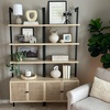 image:imageNathan James Theo Modern Bookcase with Rattan Cabinet in Matte Black and Light Oak Finish with Matte Black Metal Frame for Living Room Home Office StorageTheo Light OakBlack