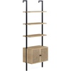 image:imageNathan James Theo Modern Bookcase with Rattan Cabinet in Matte Black and Light Oak Finish with Matte Black Metal Frame for Living Room Home Office StorageTheo Light OakBlack