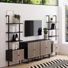 image:imageNathan James Theo Modern Bookcase with Rattan Cabinet in Matte Black and Light Oak Finish with Matte Black Metal Frame for Living Room Home Office StorageTheo BlackLight Oak