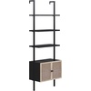 image:imageNathan James Theo Modern Bookcase with Rattan Cabinet in Matte Black and Light Oak Finish with Matte Black Metal Frame for Living Room Home Office StorageTheo BlackLight Oak