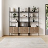 image:imageNathan James Theo Modern Bookcase with Rattan Cabinet in Matte Black and Light Oak Finish with Matte Black Metal Frame for Living Room Home Office StorageTheo BlackLight Oak