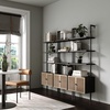 image:imageNathan James Theo Modern Bookcase with Rattan Cabinet in Matte Black and Light Oak Finish with Matte Black Metal Frame for Living Room Home Office StorageTheo BlackLight Oak