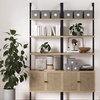 image:imageNathan James Theo Modern Bookcase with Rattan Cabinet in Matte Black and Light Oak Finish with Matte Black Metal Frame for Living Room Home Office StorageTheo Light OakBlack