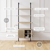image:imageNathan James Theo Modern Bookcase with Rattan Cabinet in Matte Black and Light Oak Finish with Matte Black Metal Frame for Living Room Home Office StorageTheo Light OakBlack