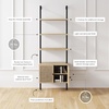 image:imageNathan James Theo Modern Bookcase with Rattan Cabinet in Matte Black and Light Oak Finish with Matte Black Metal Frame for Living Room Home Office StorageTheo Light OakBlack