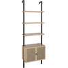 image:imageNathan James Theo Modern Bookcase with Rattan Cabinet in Matte Black and Light Oak Finish with Matte Black Metal Frame for Living Room Home Office StorageTheo Light OakBlack