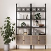 image:imageNathan James Theo Modern Bookcase with Rattan Cabinet in Matte Black and Light Oak Finish with Matte Black Metal Frame for Living Room Home Office StorageTheo BlackLight Oak