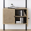 image:imageNathan James Theo Modern Bookcase with Rattan Cabinet in Matte Black and Light Oak Finish with Matte Black Metal Frame for Living Room Home Office StorageTheo Light OakBlack