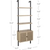 image:imageNathan James Theo Modern Bookcase with Rattan Cabinet in Matte Black and Light Oak Finish with Matte Black Metal Frame for Living Room Home Office StorageTheo Light OakBlack