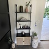 image:imageNathan James Theo Modern Bookcase with Rattan Cabinet in Matte Black and Light Oak Finish with Matte Black Metal Frame for Living Room Home Office StorageTheo BlackLight Oak