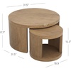 image:imageNathan James Uchu Mid Century Modern 2Piece Nesting Coffee Table Round Wood Coffee Table with Storage Light Brown