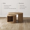 image:imageNathan James Uchu Mid Century Modern 2Piece Nesting Coffee Table Round Wood Coffee Table with Storage Light Brown