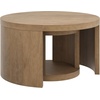 image:imageNathan James Uchu Mid Century Modern 2Piece Nesting Coffee Table Round Wood Coffee Table with Storage Light Brown