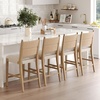 image:imageNathan James Webster Bohemian Round Back Bar Stool Upholstered Bar Stool with Seagrass Backrest for Kitchen or Bar Medium Brown Set of 2Cove Light Brown