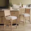 image:imageNathan James Webster Bohemian Round Back Bar Stool Upholstered Bar Stool with Seagrass Backrest for Kitchen or Bar Medium Brown Set of 2Cove Light Brown