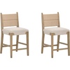 image:imageNathan James Webster Bohemian Round Back Bar Stool Upholstered Bar Stool with Seagrass Backrest for Kitchen or Bar Medium Brown Set of 2Cove Light Brown