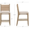 image:imageNathan James Webster Bohemian Round Back Bar Stool Upholstered Bar Stool with Seagrass Backrest for Kitchen or Bar Medium Brown Set of 2Cove Light Brown