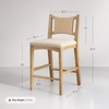 image:imageNathan James Webster Bohemian Round Back Bar Stool Upholstered Bar Stool with Seagrass Backrest for Kitchen or Bar Medium Brown Set of 2Elodia Light Brown