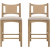 image:imageNathan James Webster Bohemian Round Back Bar Stool Upholstered Bar Stool with Seagrass Backrest for Kitchen or Bar Medium Brown Set of 2Elodia Light Brown