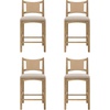 image:imageNathan James Webster Bohemian Round Back Bar Stool Upholstered Bar Stool with Seagrass Backrest for Kitchen or Bar Medium Brown Set of 2Elodia Light Brown