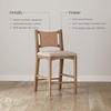 image:imageNathan James Webster Bohemian Round Back Bar Stool Upholstered Bar Stool with Seagrass Backrest for Kitchen or Bar Medium Brown Set of 2Elodia Light Brown