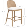 image:imageNathan James Webster Bohemian Round Back Bar Stool Upholstered Bar Stool with Seagrass Backrest for Kitchen or Bar Medium Brown Set of 2Rikki Light BrownWhite