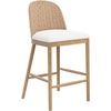 image:imageNathan James Webster Bohemian Round Back Bar Stool Upholstered Bar Stool with Seagrass Backrest for Kitchen or Bar Medium Brown Set of 2Rikki Light BrownWhite