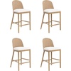 image:imageNathan James Webster Bohemian Round Back Bar Stool Upholstered Bar Stool with Seagrass Backrest for Kitchen or Bar Medium Brown Set of 2Rikki Light BrownWhite