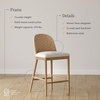 image:imageNathan James Webster Bohemian Round Back Bar Stool Upholstered Bar Stool with Seagrass Backrest for Kitchen or Bar Medium Brown Set of 2Rikki Light BrownWhite