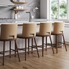 image:imageNathan James Webster Bohemian Round Back Bar Stool Upholstered Bar Stool with Seagrass Backrest for Kitchen or Bar Medium Brown Set of 2Webster Medium Brown